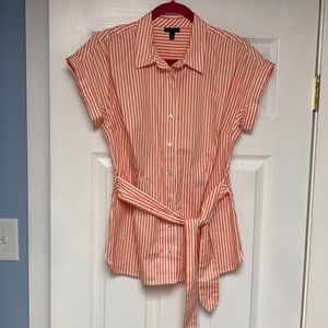 Talbots short sleeve tie blouse